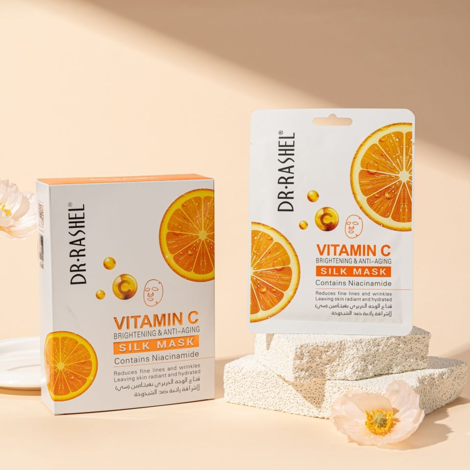 Dr.Rashel Vitamin C Brightening Silk Mask (10 Pcs Box) Glo Arabia