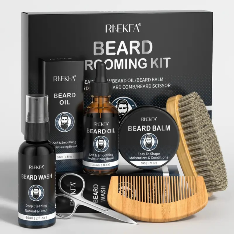 Rnekfa Beard Grooming Kit - Professional Hair Care And Grooming Essential For Styling, Maintenance And Daily Use