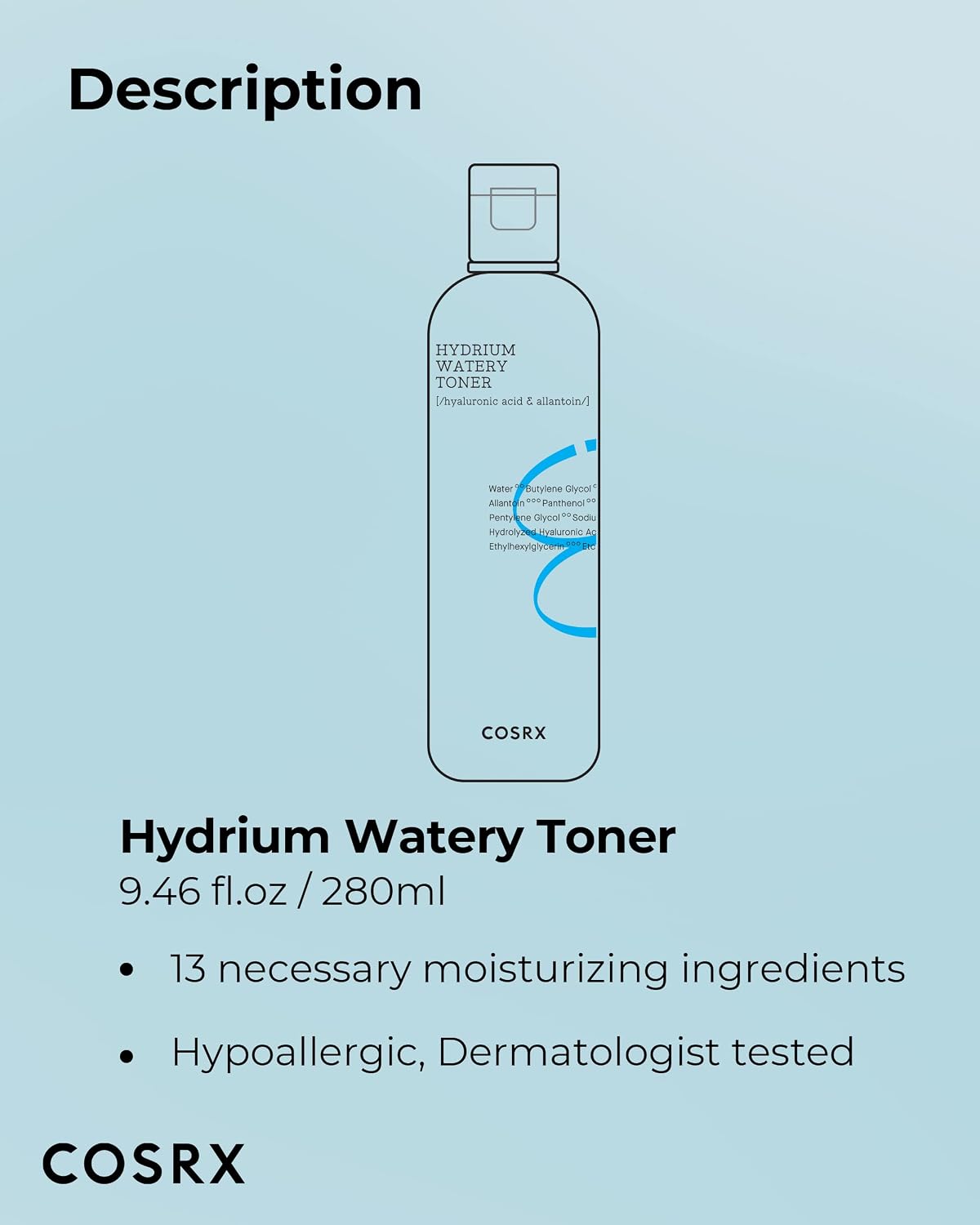 Cosrx Hydrium Watery Toner - Deep Hydration Toner Moisture Boost Refreshing Skin Barrier Care COSRX