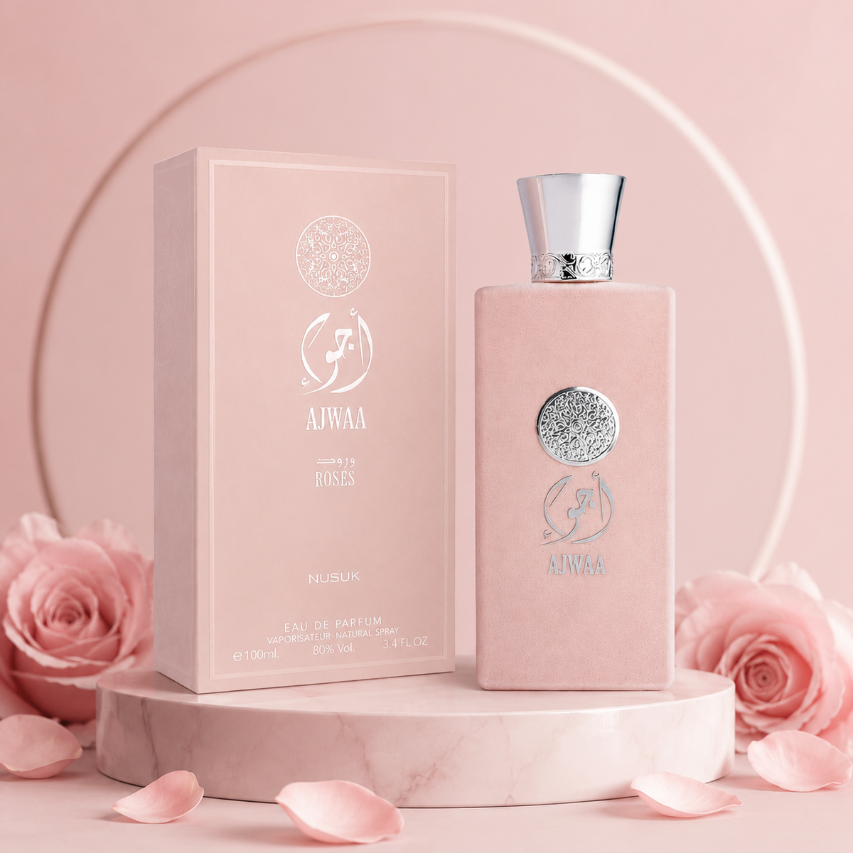 Nusuk Ajwaa Roses Edp 100 Ml - Luxury Long Lasting Eau De Parfum Unisex Roses Fragrance Nusuk