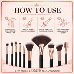Sweet beauty a complete makeup brush 8 pcs - Professional Face and Eye Makeup Brush Set