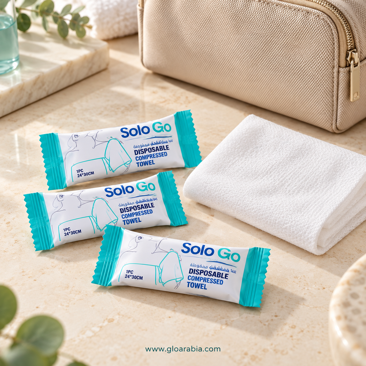 Solo Go Disposable Compressed Towels 24 x 30 cm - 10 Pcs for Travel & Personal Care Solo Go
