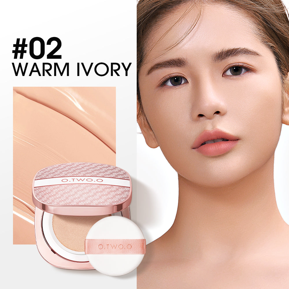 O.TWO.O 2025 BB Cushion Liquid Foundation Medium Coverage Moisturizing Brightening Oil-Control Warm Beige O.TWO.O