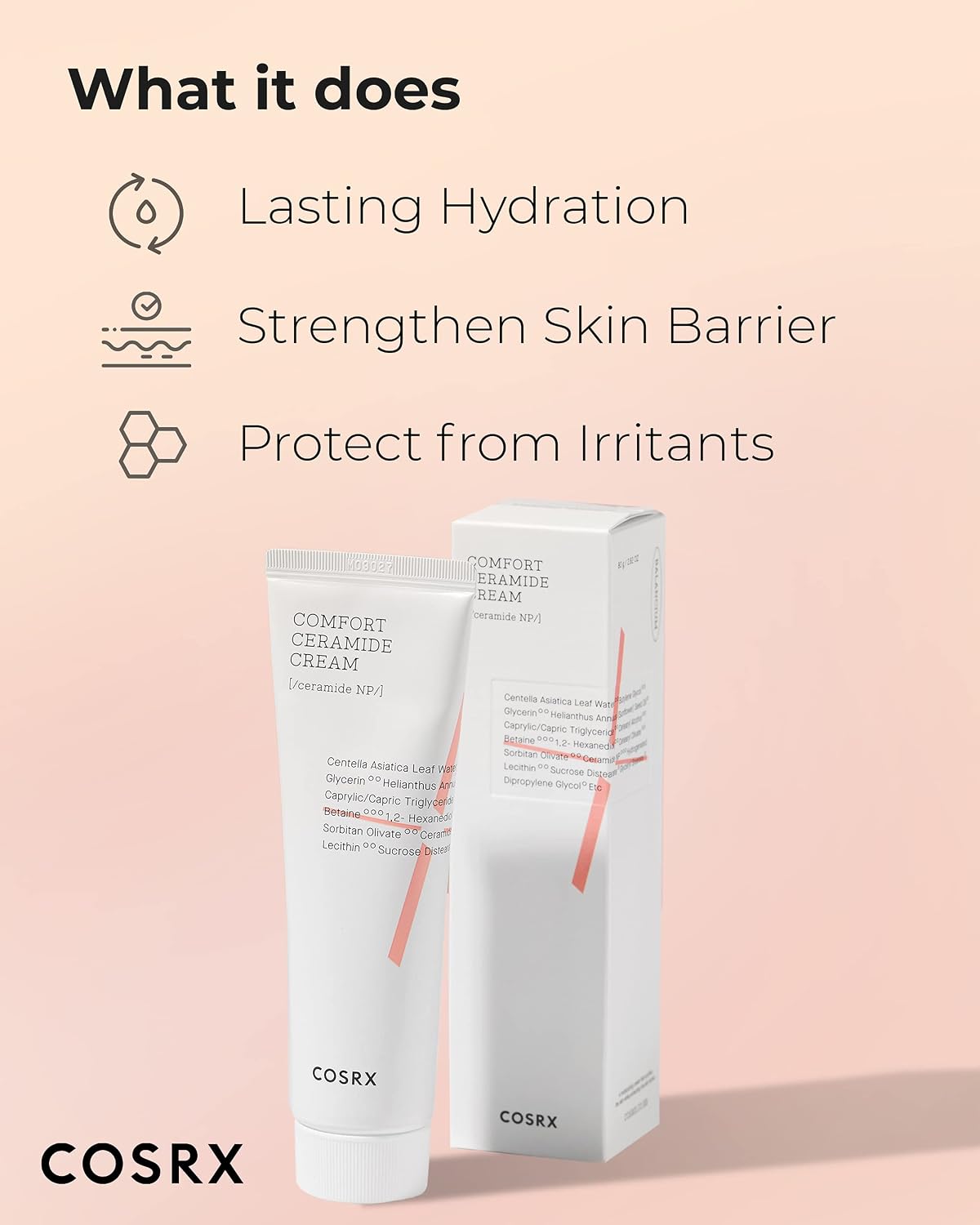 Cosrx Comfort Ceramide Cream - Barrier Repair Moisturizing Cream Dry Sensitive Skin Protection Hydration Care COSRX