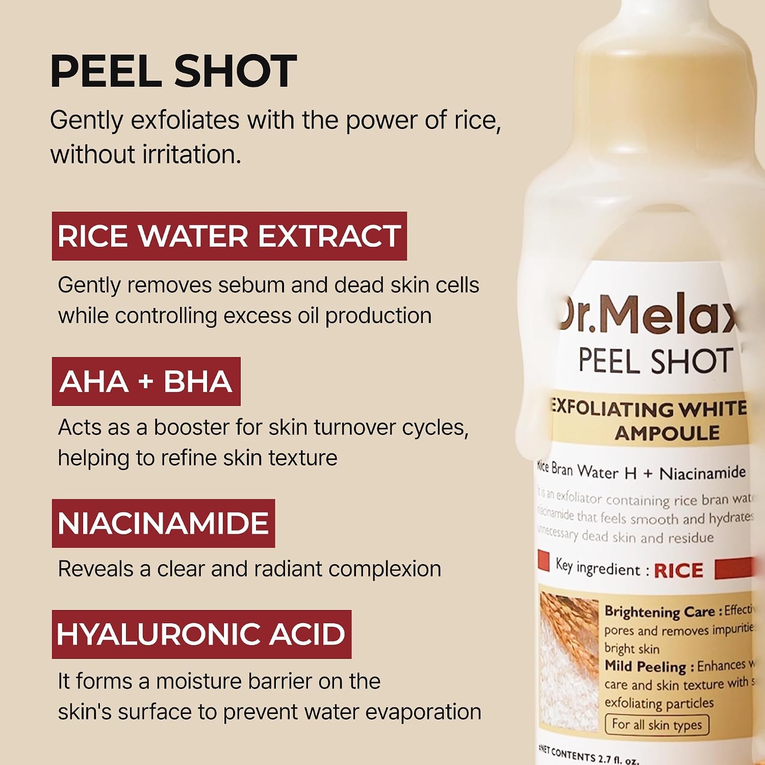Dr. Melaxin Peel Shot White Rice Glow Duo – Brightening Toner + Serum Dr. Melaxin