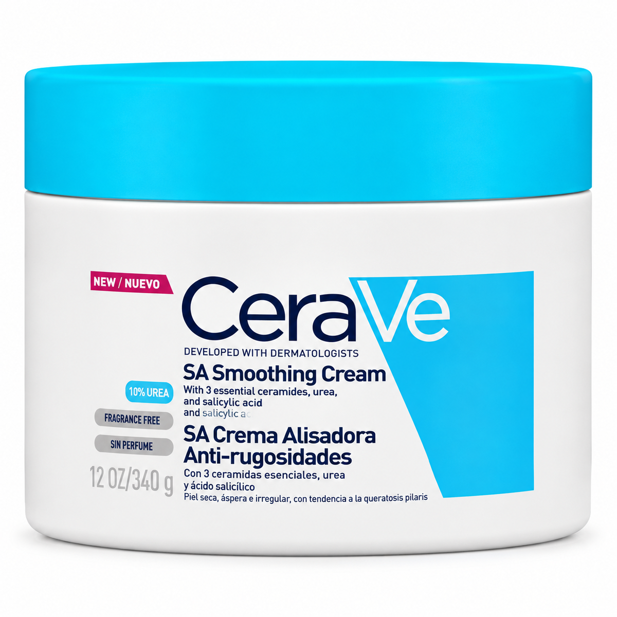 CeraVe Sa Cream For Rough And Bumpy Skin 340G - Salicylic Acid Smoothing Body Cream For Dry Textured Skin CeraVe