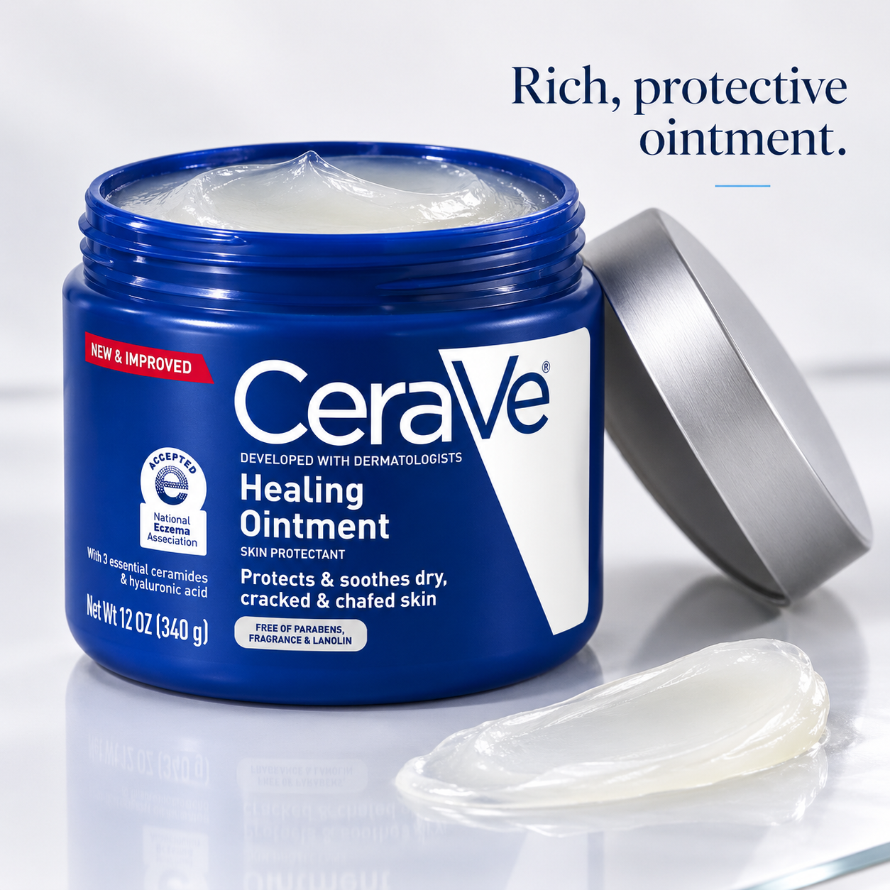 CeraVe Healing Ointment 340G - Intensive Skin Protectant Ointment For Dry Cracked Irritated Skin CeraVe