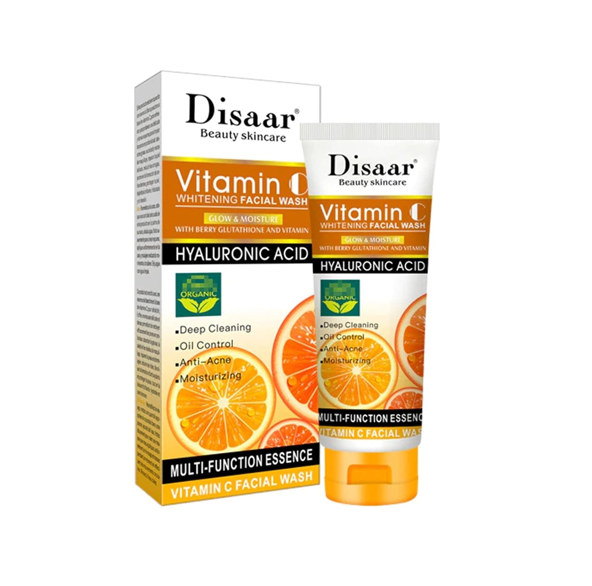 Disaar Vitamin C Whitening Facial Wash - 100ml - Professional Skin Care Treatment For Hydration, Brightening, Smoothness And Daily Beauty Routine