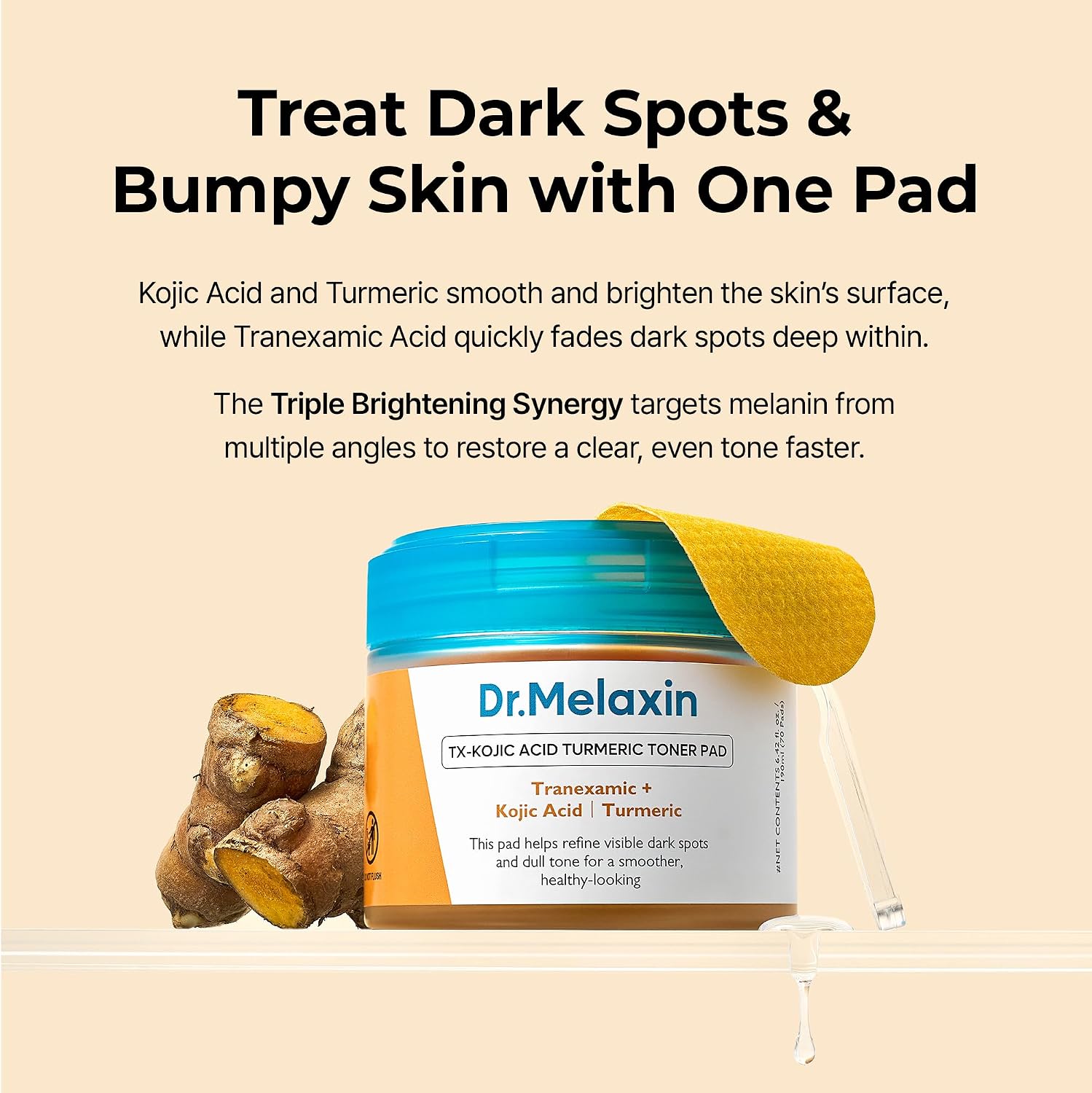 Dr. Melaxin Kojic Dark Spot Duo – Turmeric Toner Pads + TX Brightening Ampoule Dr. Melaxin