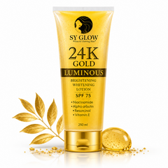 Sy Glow 24 K Gold Luminous Brightening Whitening Lotion Spf 75 250ml - Body Care Essential For Smooth Skin, Fresh Feel, Moisturizing Routine And Daily Use