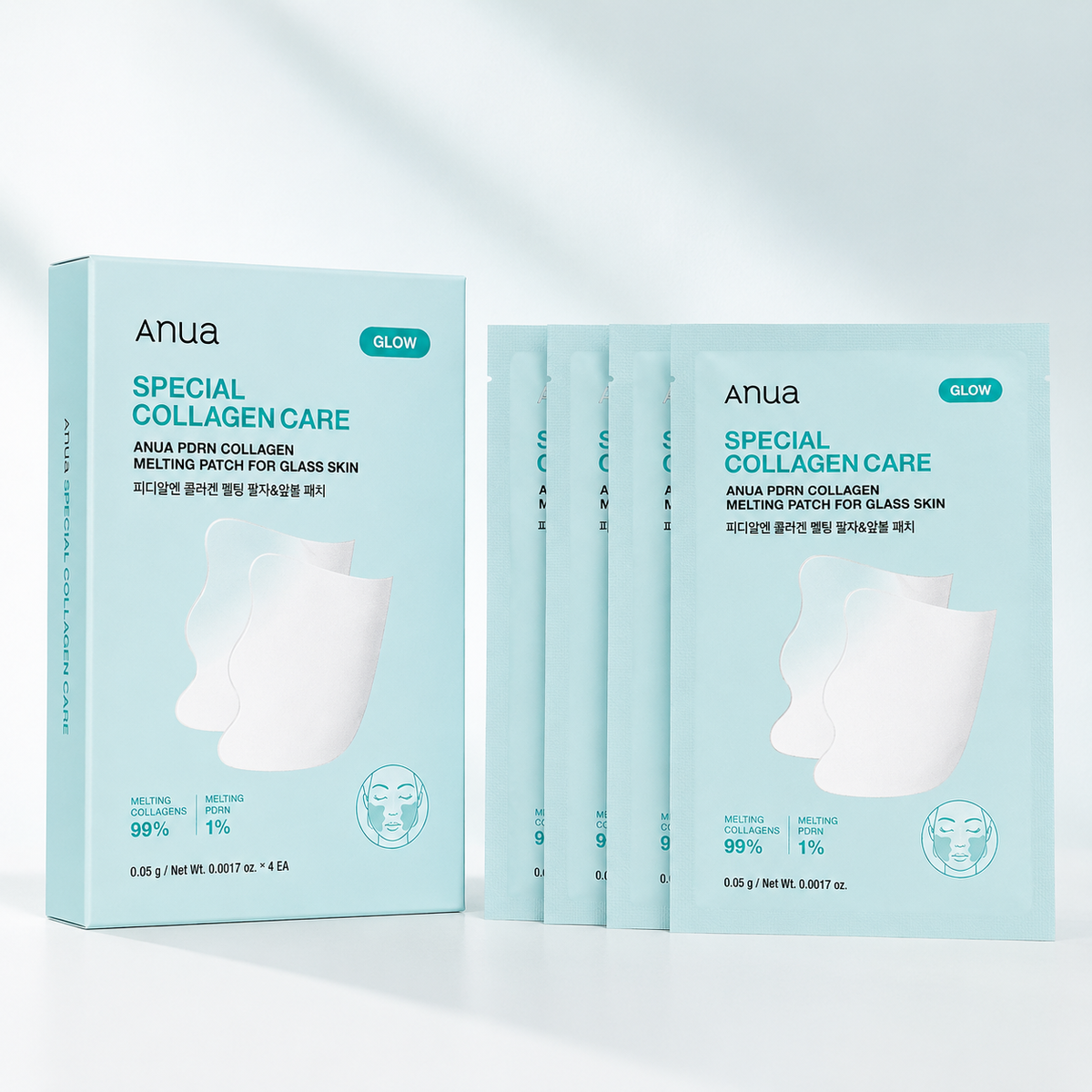 Anua PDRN Special Collagen Melting Patch for Glass Skin 4pcs – Intensive Hydrating Patch Set