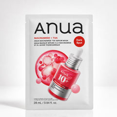 ANUA NIACINAMIDE + TXA SERUM MASK 28ML - Brightening Korean Serum Sheet Mask for Dull Skin, Dark Spots, Even Tone and Daily Glow Care Anua