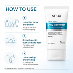 ANUA Barrier Reboot Daily Moisturizer 100ml - Korean Daily Face Moisturizer for Healthy Skin Barrier