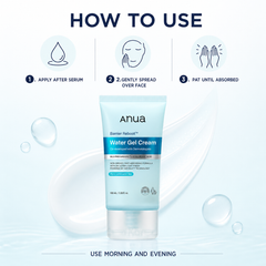 ANUA Barrier Reboot Water Gel Cream 100ml - Korean Lightweight Moisturizer for Oily & Combination Skin Anua