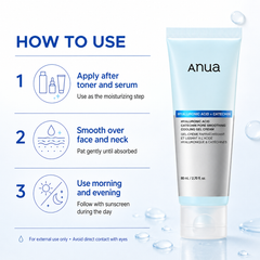 ANUA  Hyaluronic Acid Catechin Pore Smoothing Cooling Gel Cream 80ml - Korean Cooling Moisturizer for Pores and Hydration