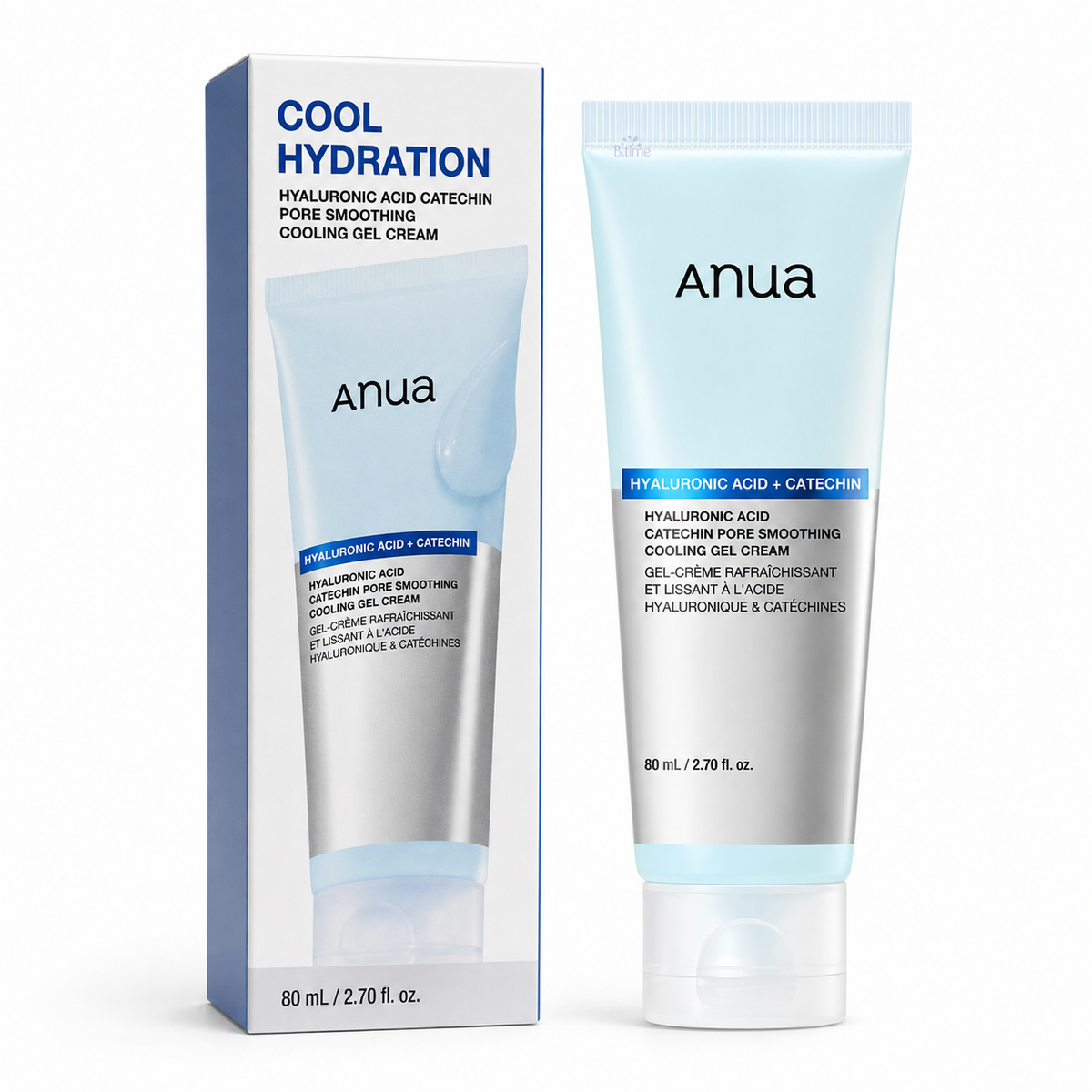 ANUA  Hyaluronic Acid Catechin Pore Smoothing Cooling Gel Cream 80ml - Korean Cooling Moisturizer for Pores and Hydration