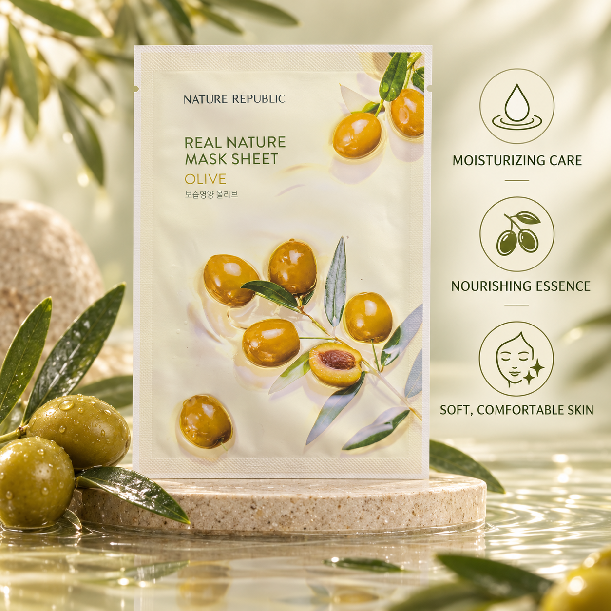 Nature Republic Real Nature Olive Mask Sheet 1 Piece Nature Republic