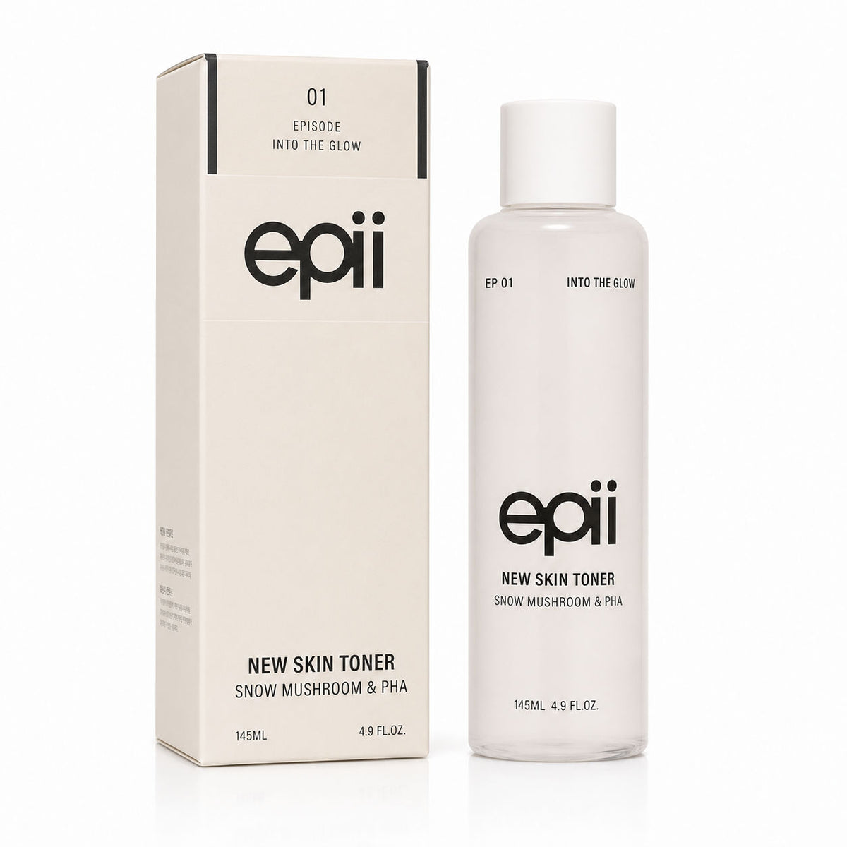 epii New Skin Toner Snow Mushroom&Pha 145ml - Korean Skincare, Hydrating, Brightening, Anti-Aging, Sensitive Skin, Daily Care