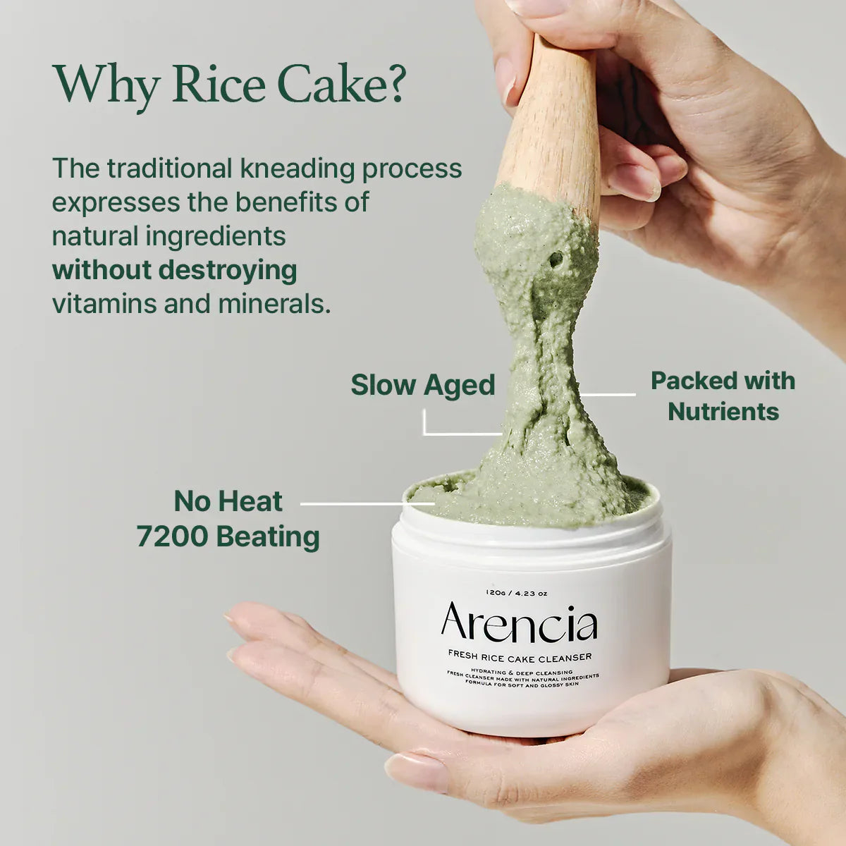 Arencia Fresh Green Rice Mochi Cleanser – 120g Arencia