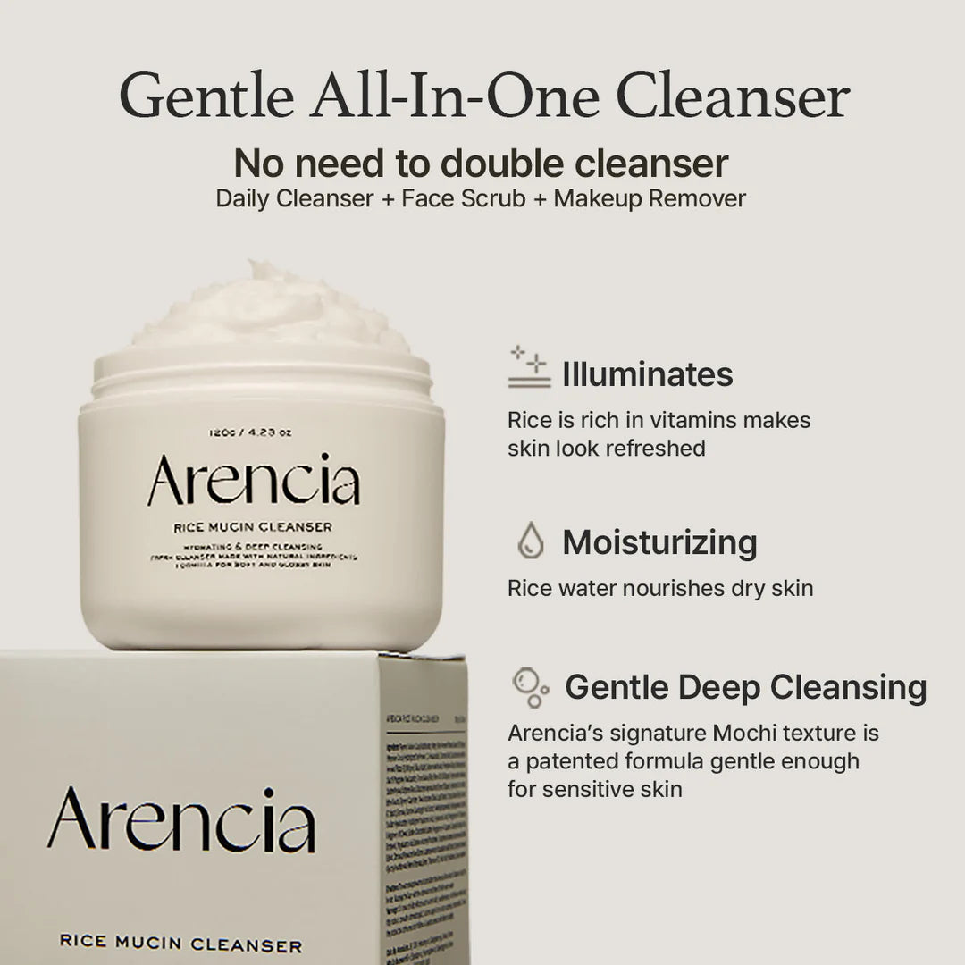 Arencia Rice Mucin Cleanser – 120g Arencia