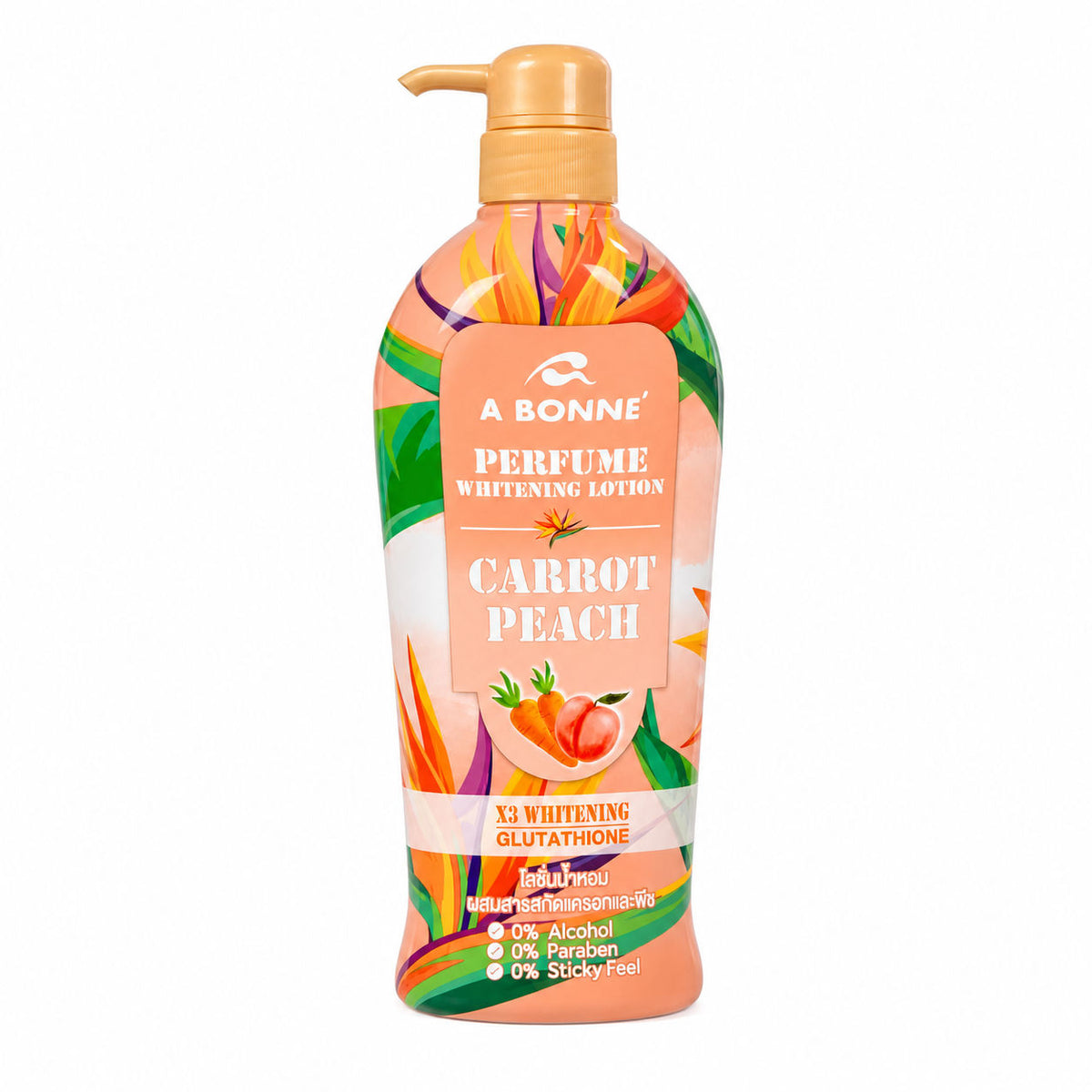 A BONNE Perfume Whitening Lotion Carrot Peach 500 ml - Brightening Perfumed Body Lotion with Carrot and Peach for Radiant Skin