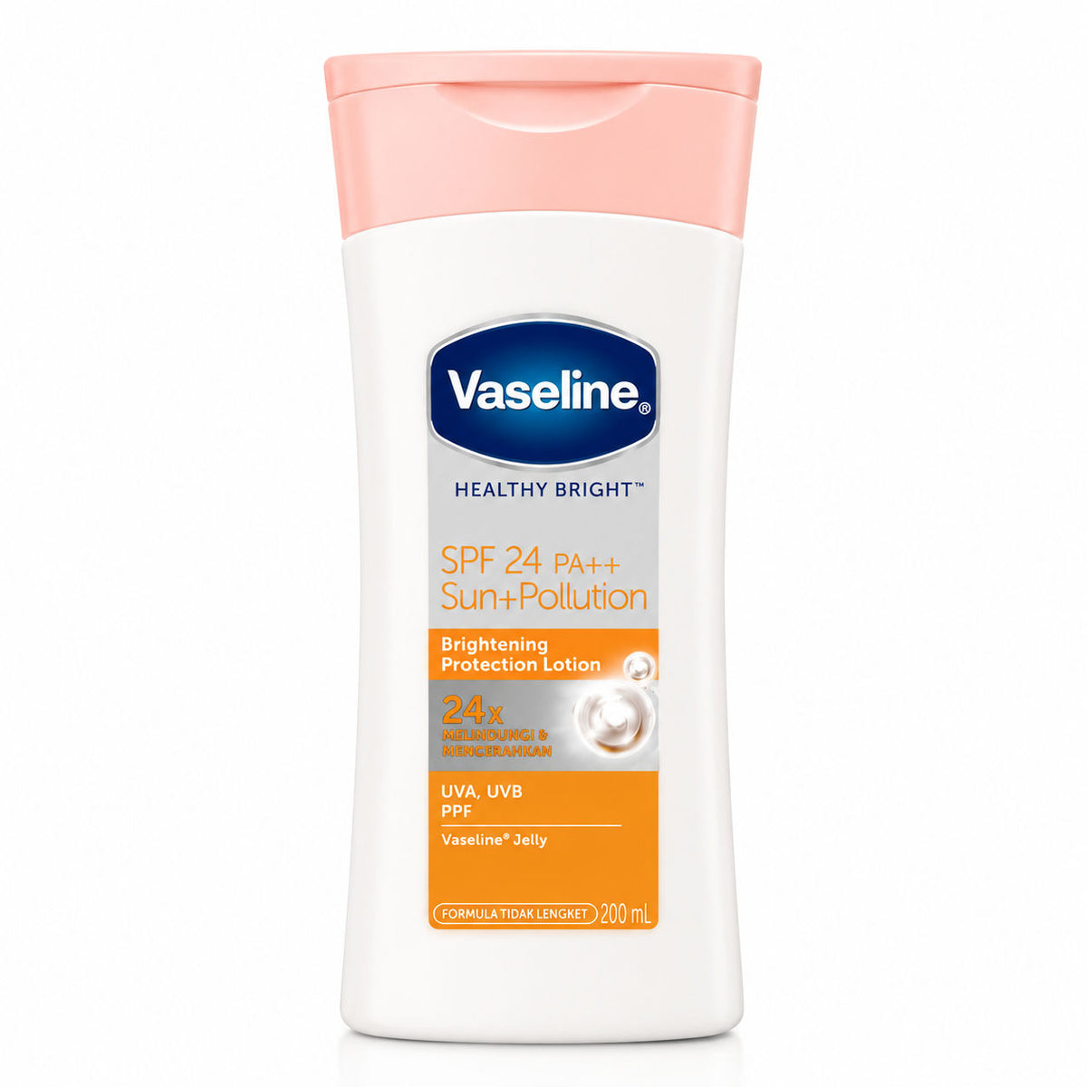 Vaseline Healthy Bright SPF 24 PA++ Sun + Pollution Lotion 200 ml - Brightening Body Lotion with Daily UV and Pollution Protection