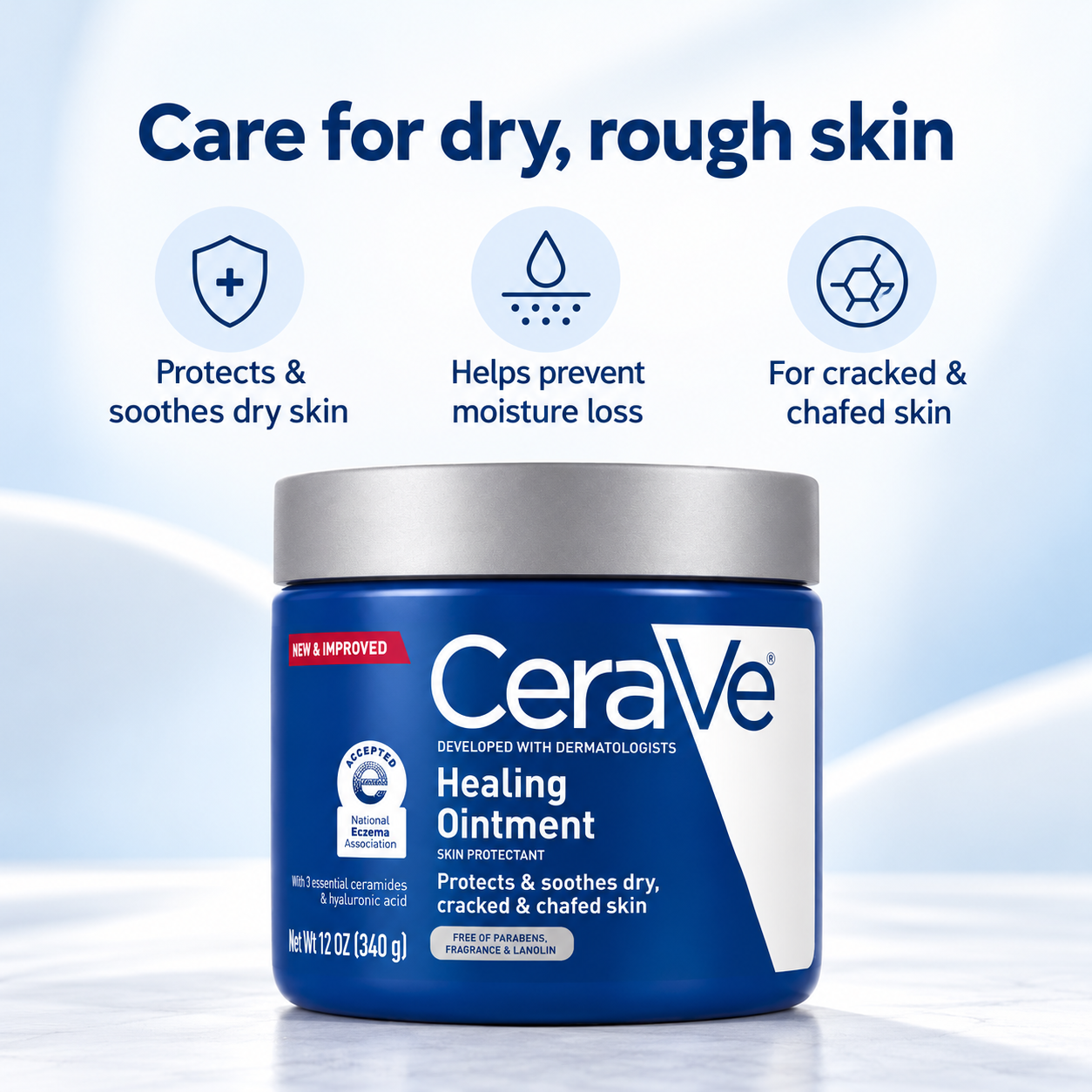 CeraVe Healing Ointment 340G - Intensive Skin Protectant Ointment For Dry Cracked Irritated Skin CeraVe