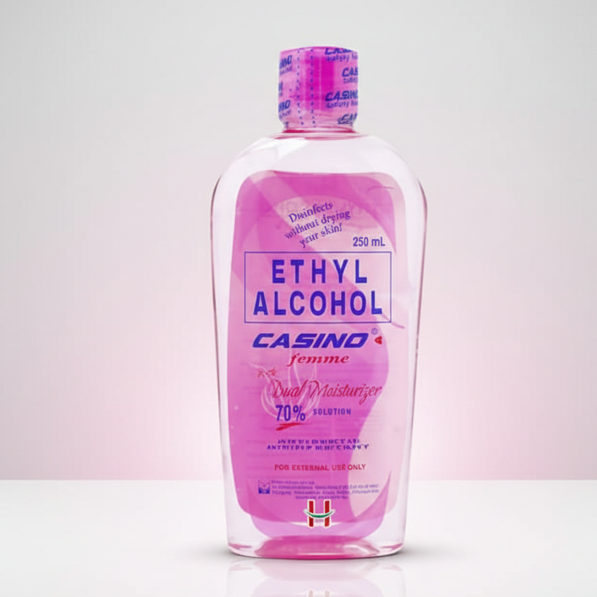 Ethyl Alcohol Casino Femme Dual Moiturizer 70% solution Antiseptic Disinfectant 250 ml Ethyl