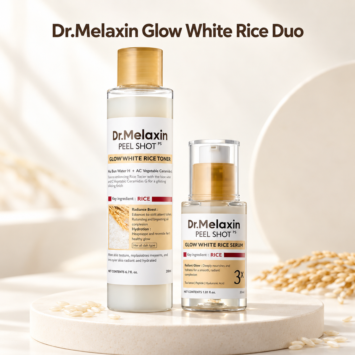 Dr. Melaxin Peel Shot White Rice Glow Duo – Brightening Toner + Serum