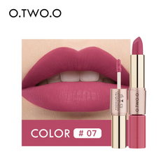 O.TWO.O 2 in 1 Matte Liquid Lipstick 12 Colors High Pigmented Long Lasting Lipstick Shade 7 O.TWO.O