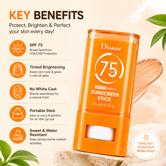 Disaar Tinted Brighten Sunscreen Stick 20g – SPF 50+ Sun Protection DISAAR