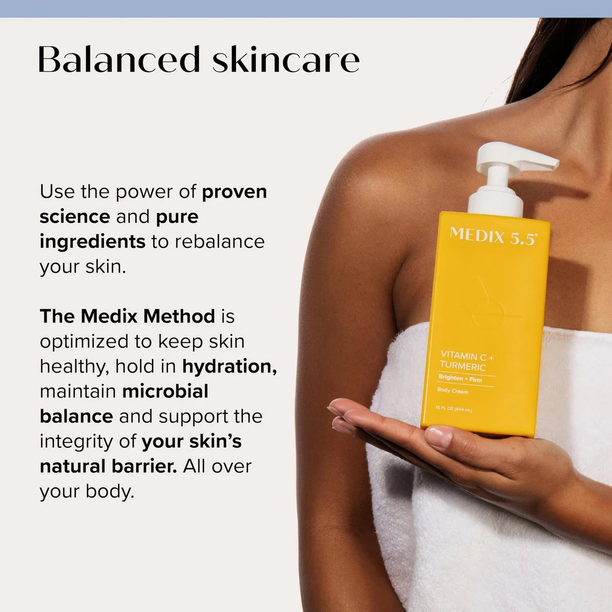 MEDIX 5.5 Vitamin C + Turmeric Brighten + Firm Body Cream 444ml - Hydrating Body Moisturizer Medix 5.5