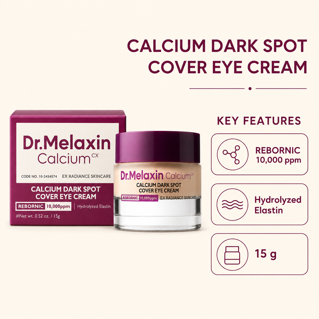 key benefits of Dr.Melaxin eye cream for dark circles and uneven-looking tone