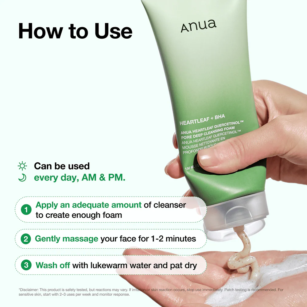 Anua Heartleaf Quercetinol Pore Deep Cleansing Foam -150ml Anua