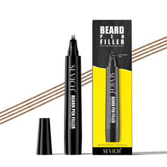 Sevich Mens Beard Pen Kit - Dark Brown - Professional Hair Care And Grooming Essential For Styling, Maintenance And Daily Use