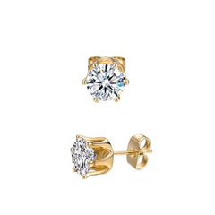 Pressed Zircon Ear Stud
