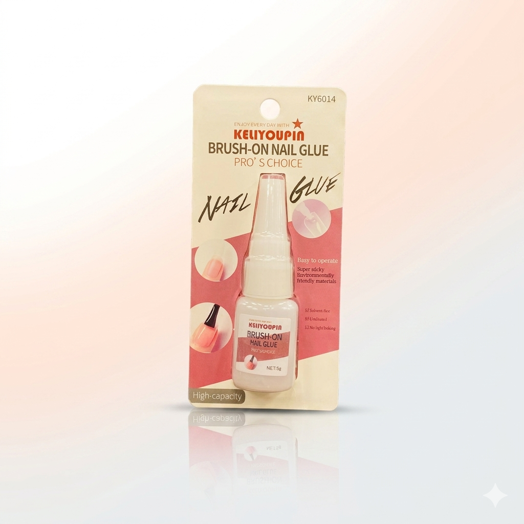 Keliyoupin Brush-On Nail Glue Pros Choice - Professional Beauty Tool For Salon Style Results, Daily Care, Grooming And Home Use