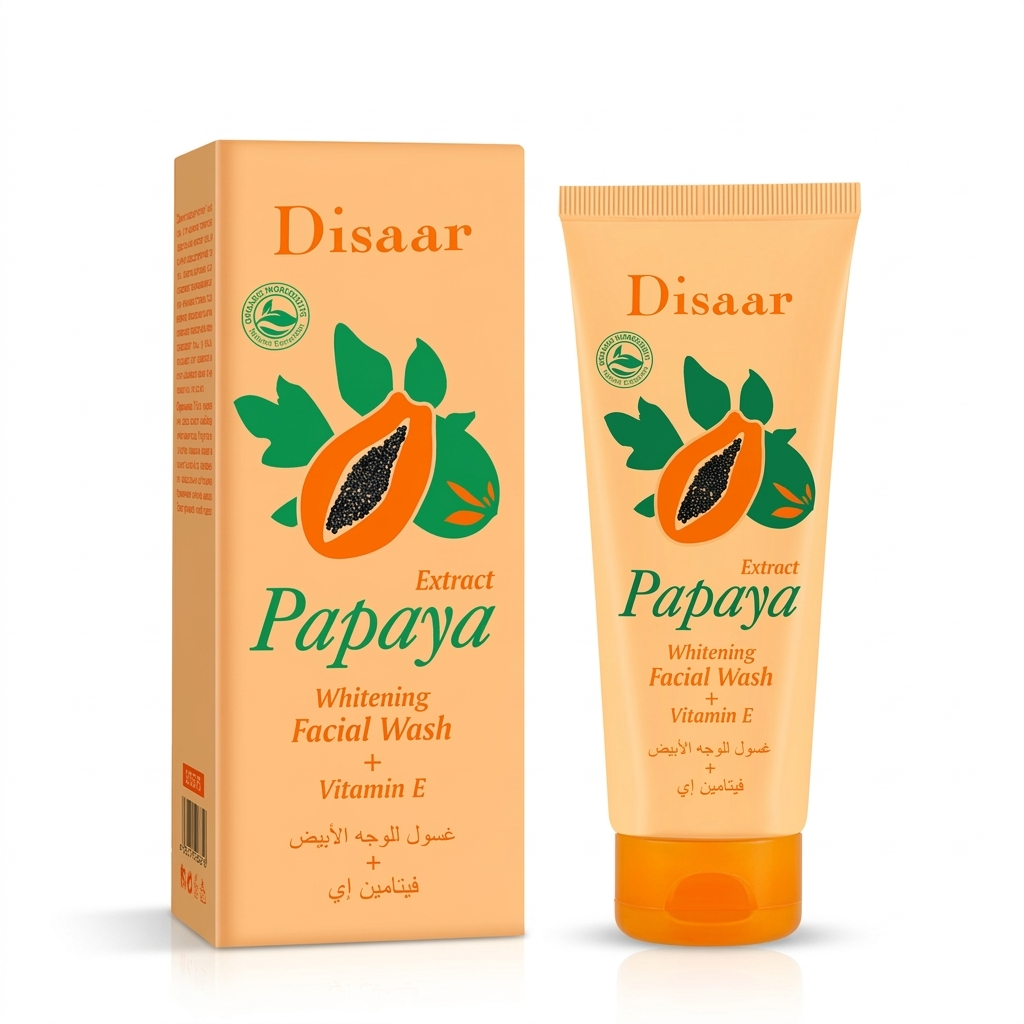 Disaar Papaya Whitening Face Wash 100g - Brightening Deep Cleansing Face Wash For Clear Skin And Even Tone
