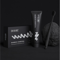 Dr. Rashel Bamboo Charcoal Toothpaste & Toothbrush Set Glo Arabia