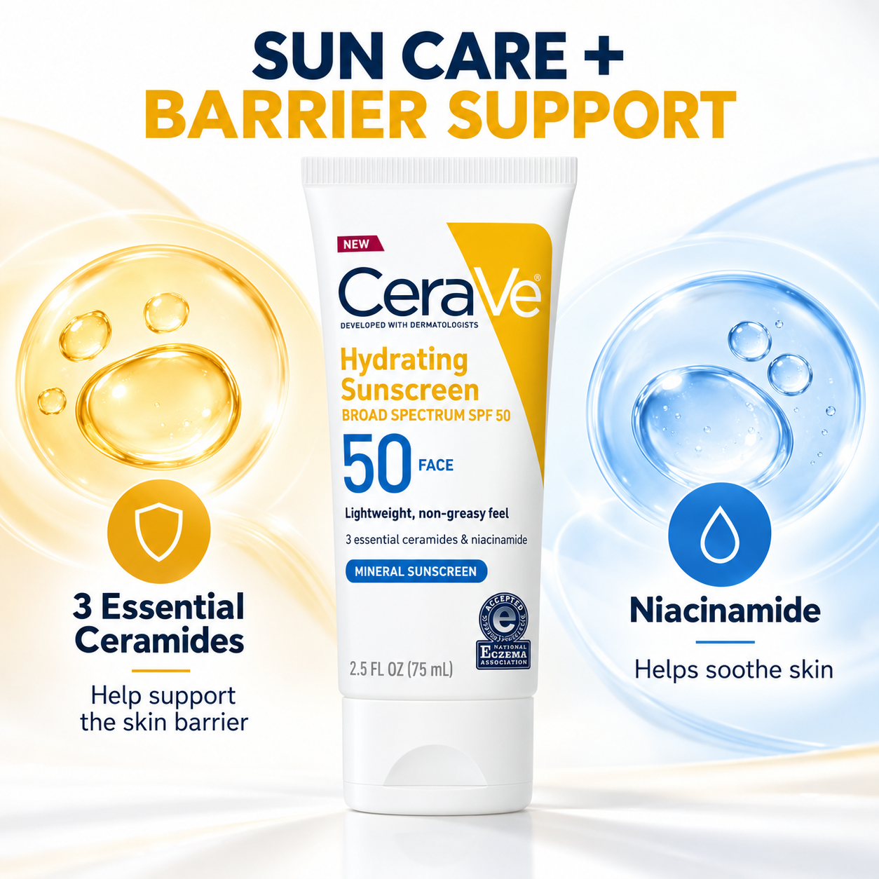 CeraVe USA Hydrating Mineral Sunscreen Face spf50 150mL CeraVe