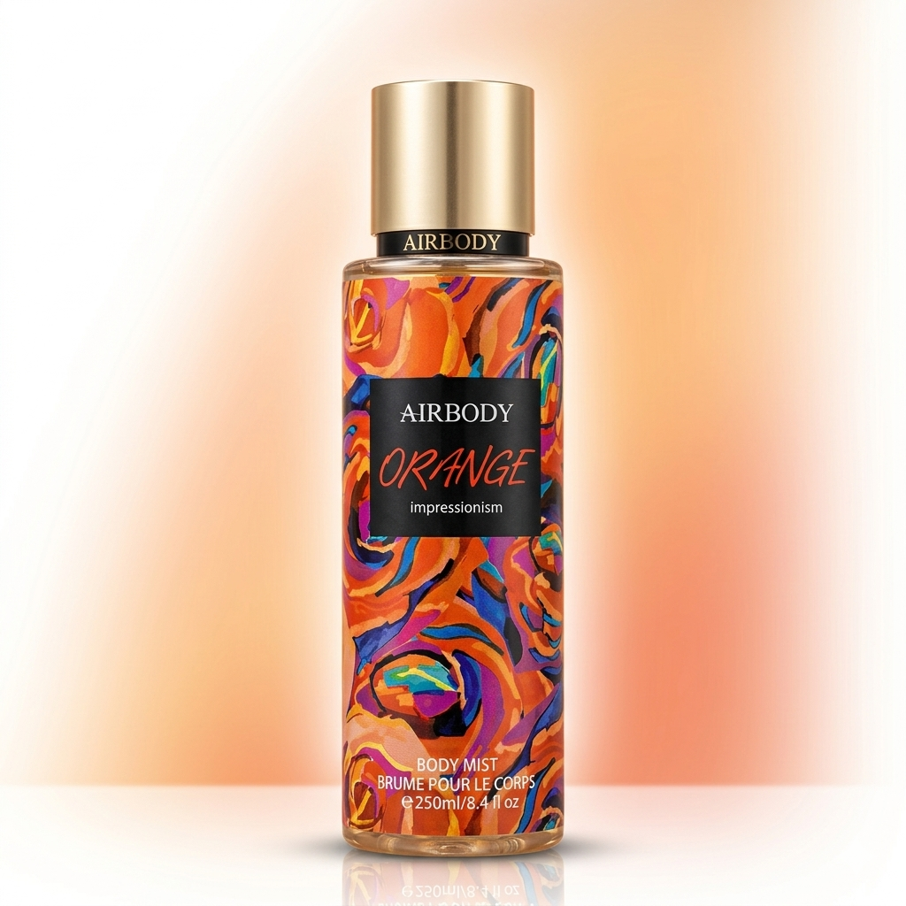 Airbody Airbody Orange Body Mist 250ml bottle and packaging