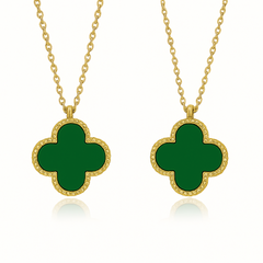 Lucky Clover Four Leaf Flower Gold Necklace