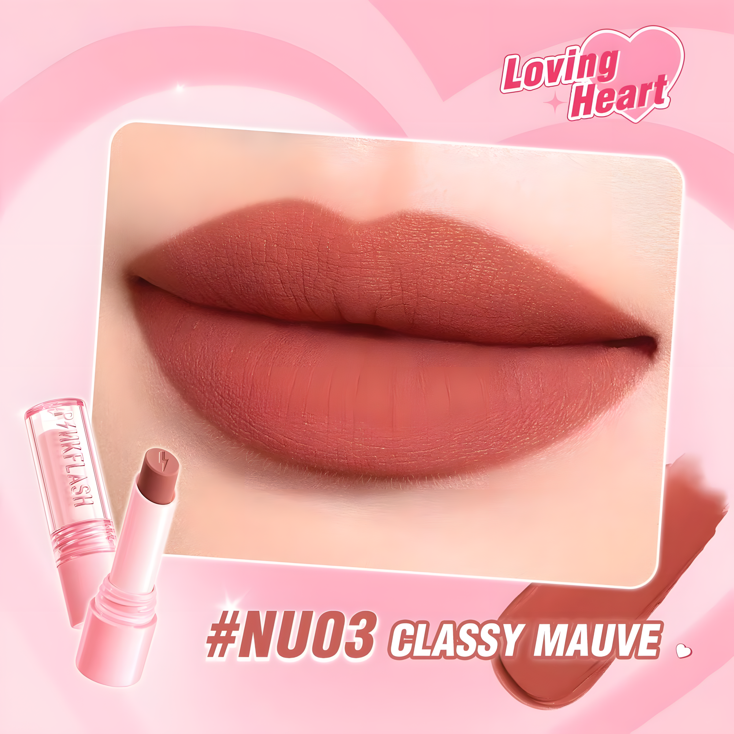 Pinkflash Lasting Matte Lipstick [L28] – Shade #Nu03 Classy Mauve