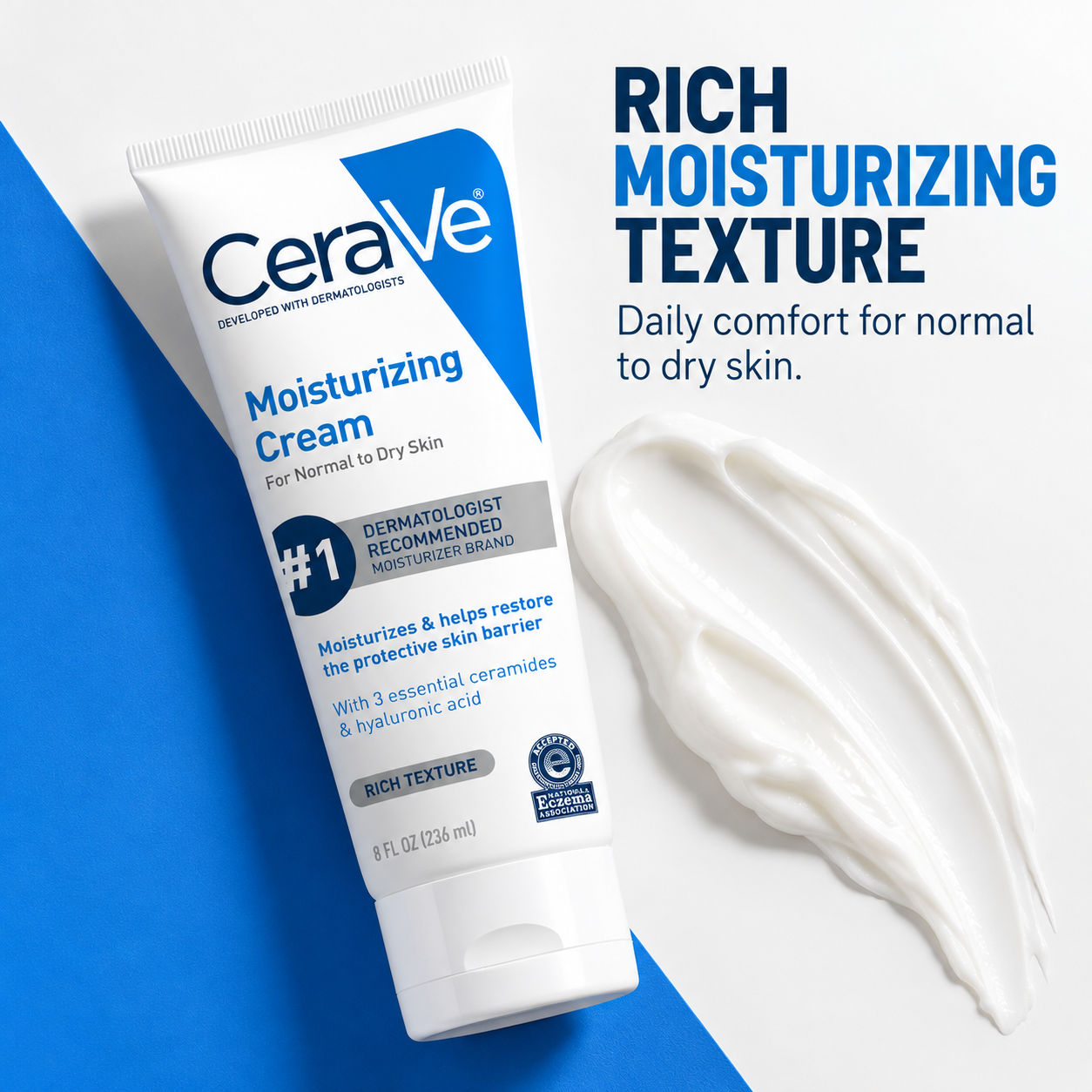 CeraVe Moisturizing Cream 236Ml - Intensive Hydrating Cream For Dry Sensitive Skin Barrier Repair CeraVe