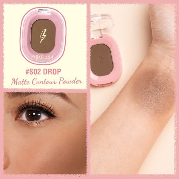 PINK FLASH Highlighter & Matte Contour Powder S02 Drop PINKFLASH