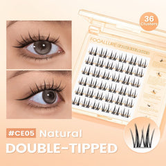 Focallure False Eyelash Natural Look Lightweight Reusable Soft Lashes Easy Application Comfortable Wear #CE05 Double-Tipped Glo Arabia