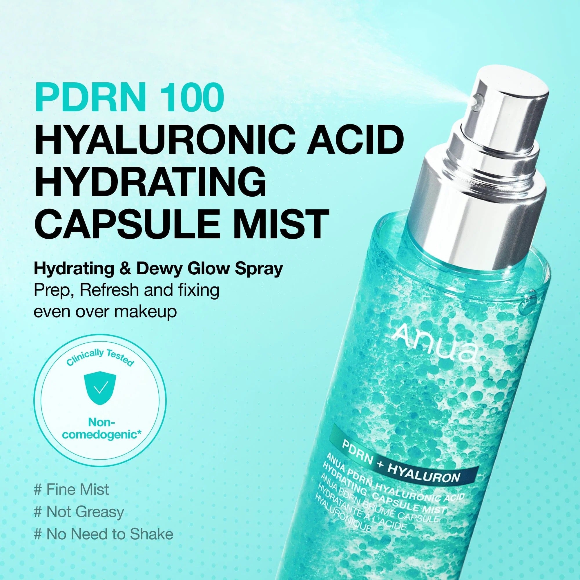 ANUA PDRN Glass Skin Hydration Duo Set – Hyaluron Capsule Mist + Collagen Melting Patch Anua