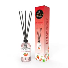 Gulf Orchid Reed Diffuser Bundle – 4 Best Selling Scents (Strawberry, Coffee Latte, Lemon & Coconut) – 110ml Each