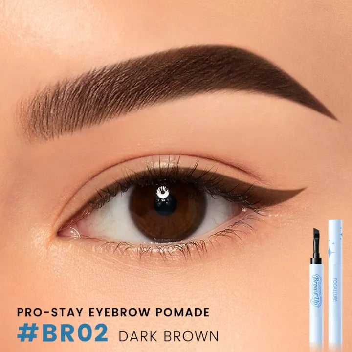 Focallure Lasting Waterproof Brow Pomade Smudge Proof Long Wear Cream Gel Eyebrow Makeup #BR02 Dark Brown Focallure