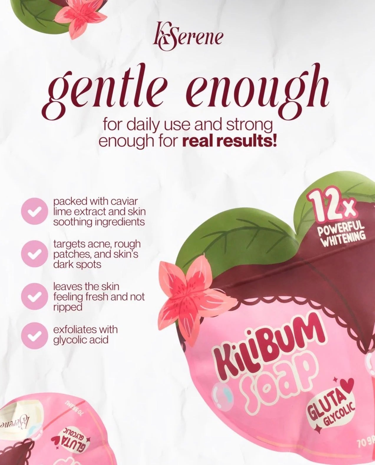 K Serene Kilibum Soap 70 g – Brightening & Exfoliating Body Cleansing Bar K Serene